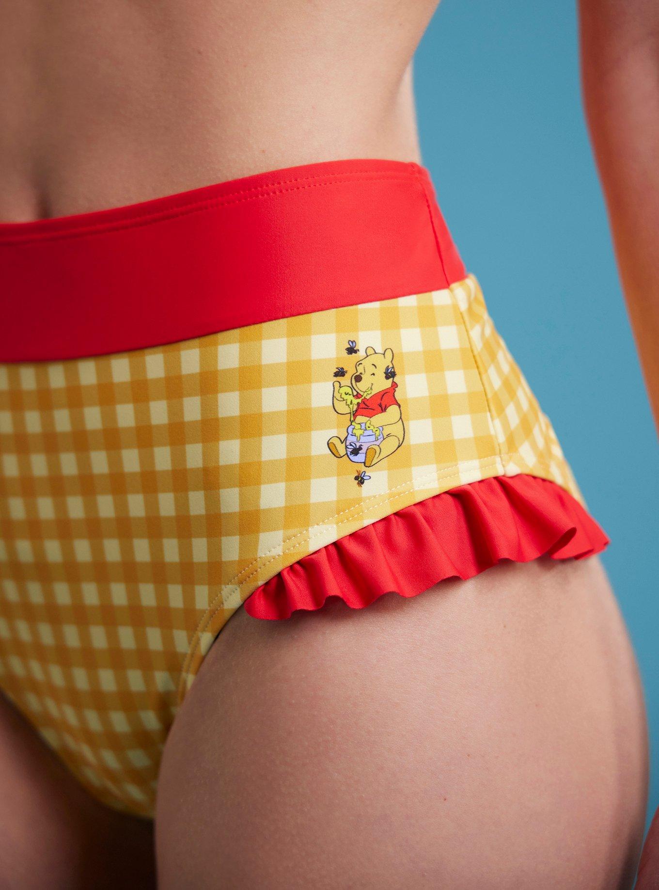 Disney Winnie The Pooh Hunny Gingham High-Waisted Swim Bottoms