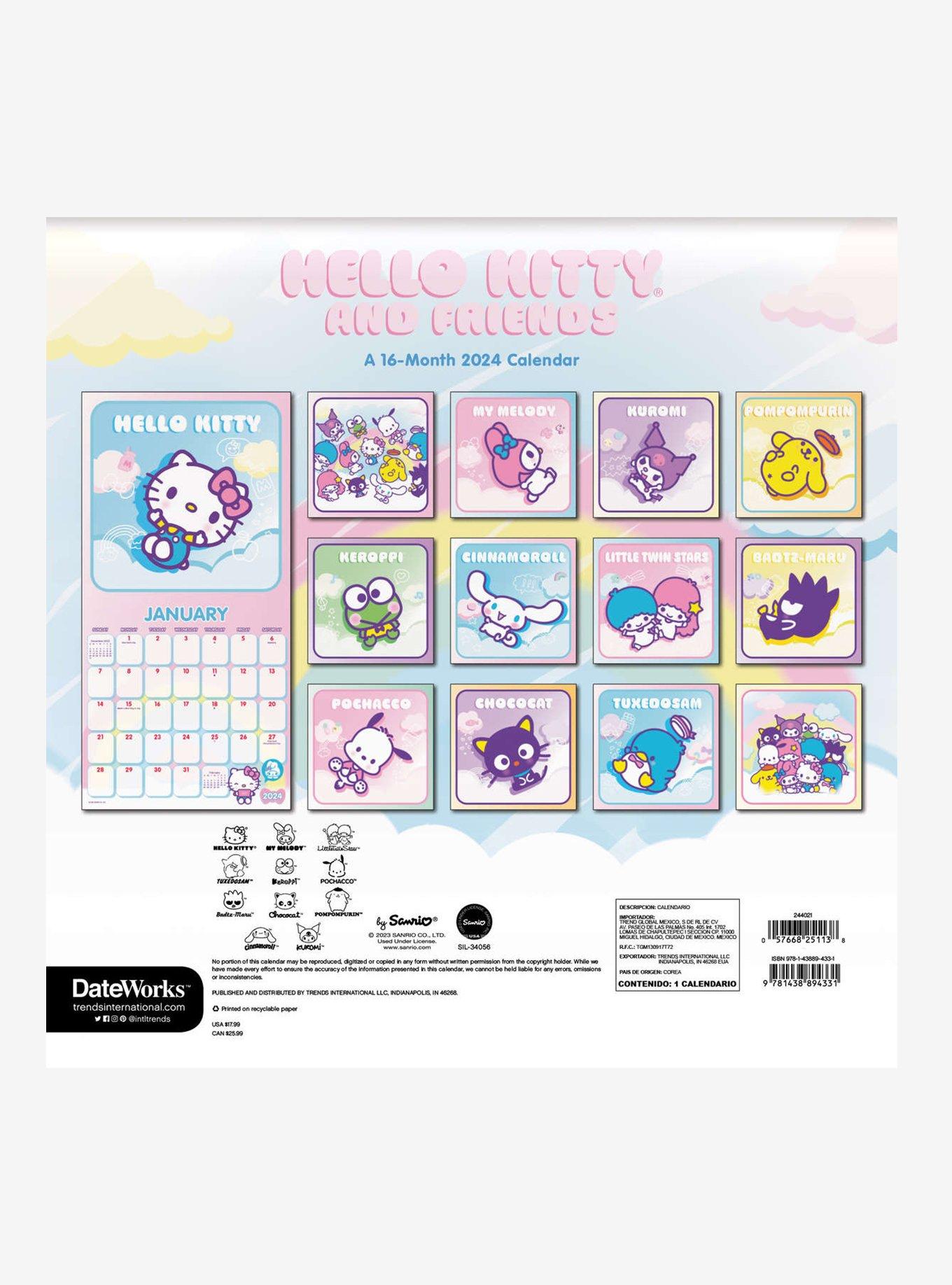 Hot Topic Hello Kitty And Friends 2024 Calendar Green Tree Mall