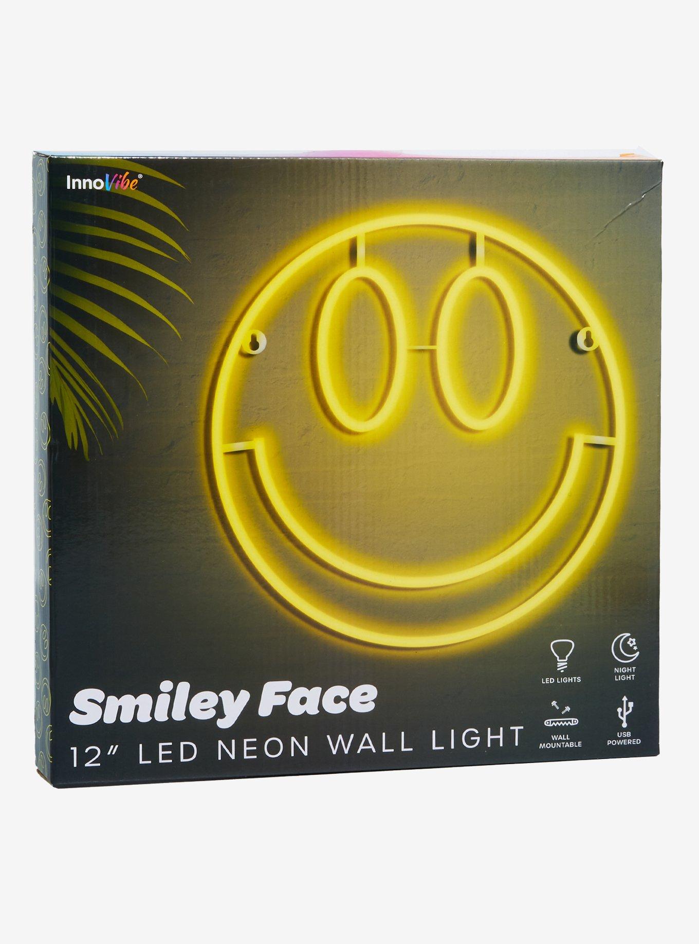 Happy Face Neon Wall Light, , alternate