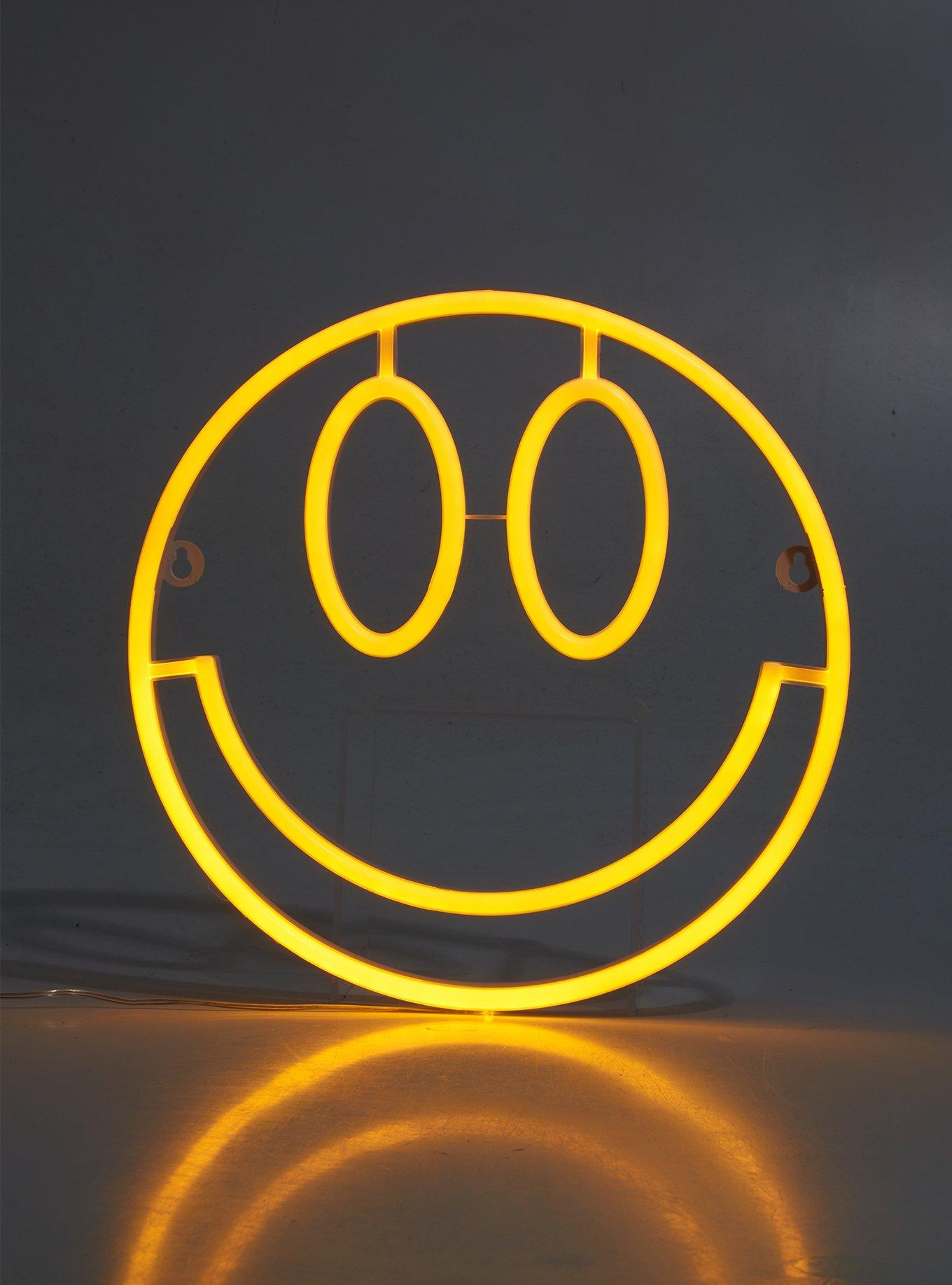 Happy Face Neon Wall Light, , alternate