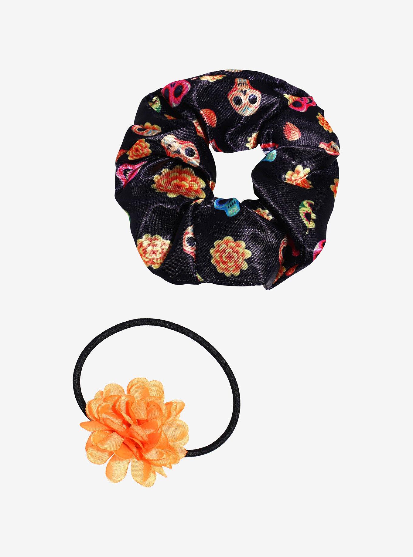 Disney Pixar Coco Sugar Skull Floral Scrunchie Set, , alternate