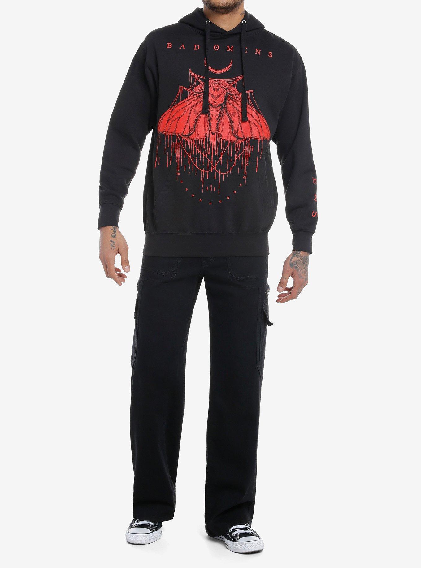 Bad Omens Red Moth Hoodie, BLACK, alternate