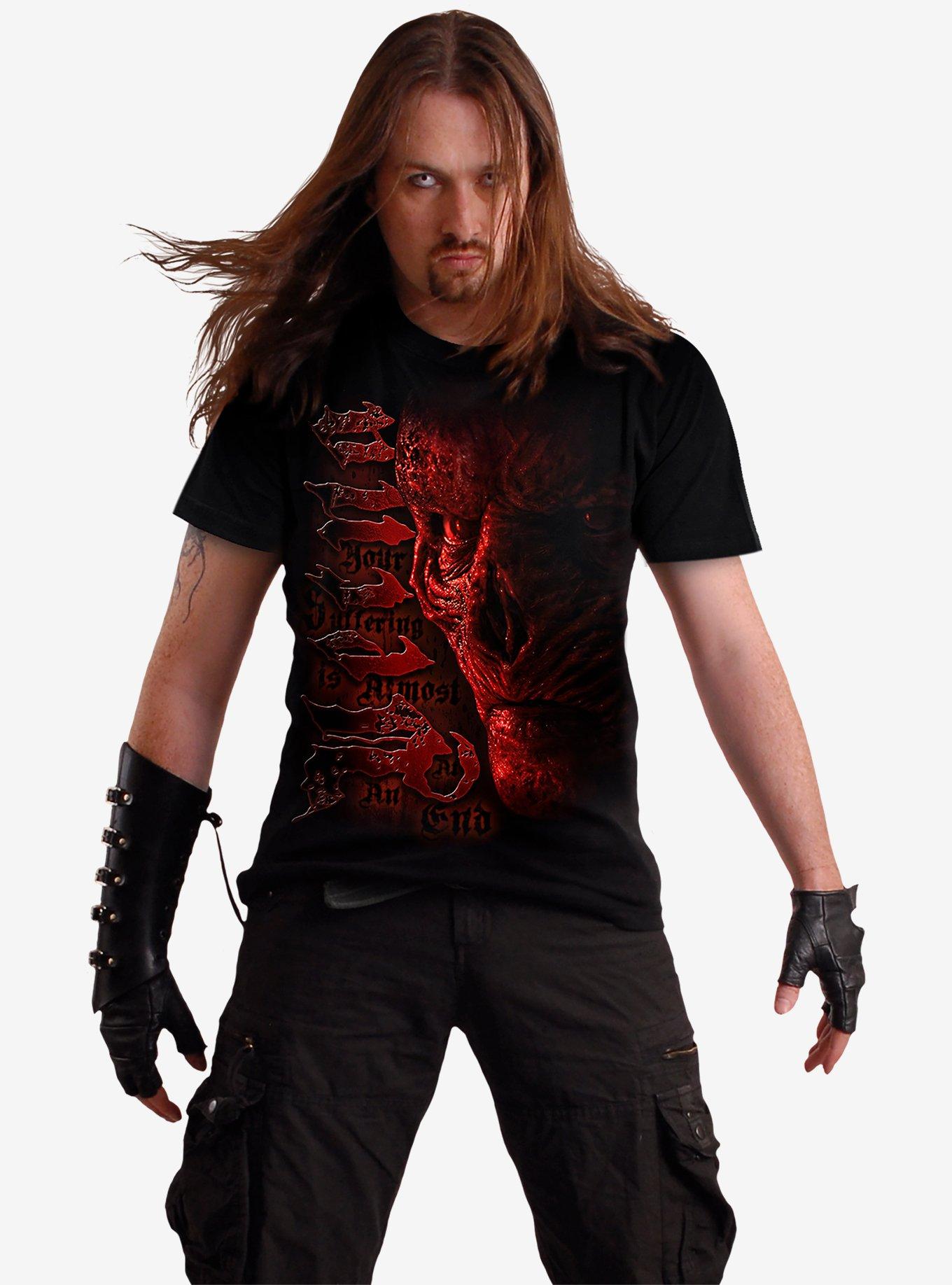 Stranger Things Vecna Suffer Front Print T-Shirt, BLACK, alternate