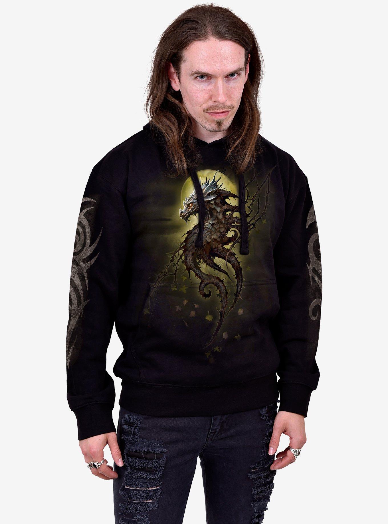 Spiral Oak Dragon Hoodie, BLACK, alternate