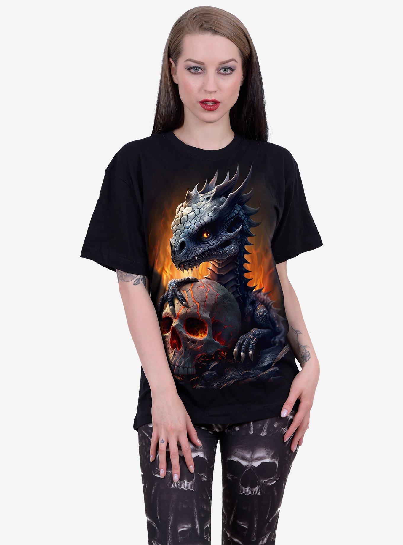 Spiral Hatchling Front Print T-Shirt, BLACK, alternate
