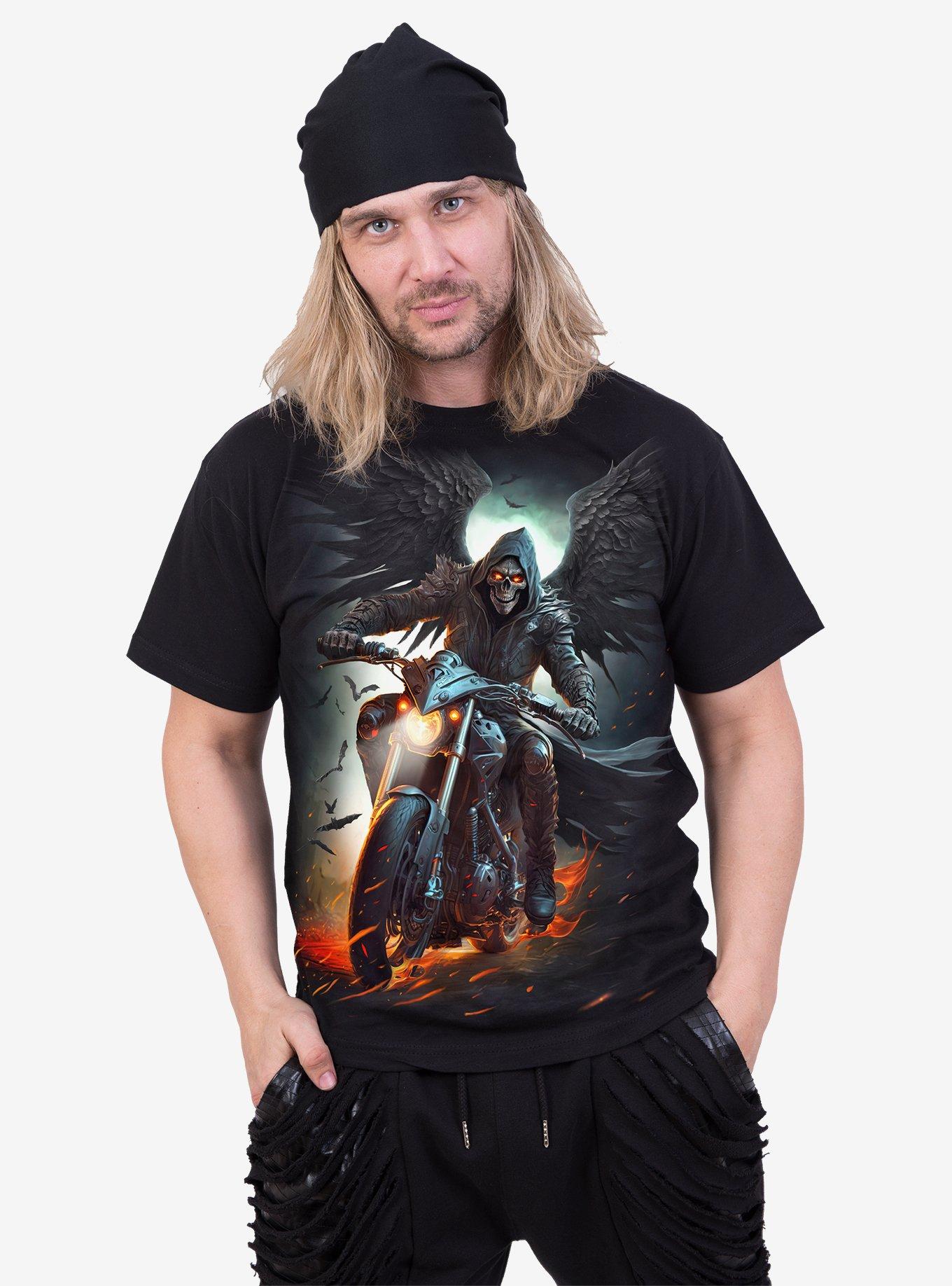 Spiral Night Rider T-Shirt, BLACK, alternate