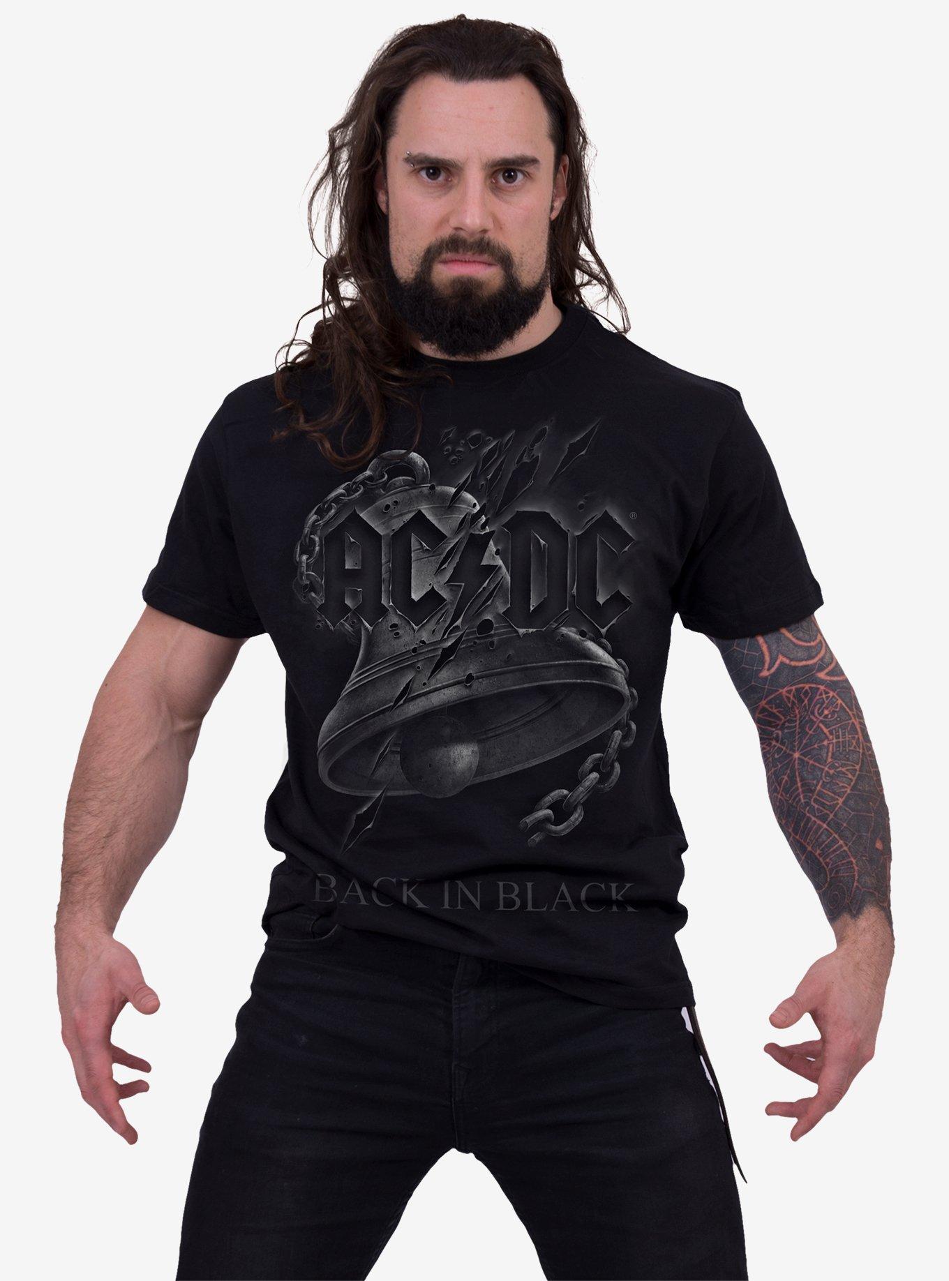 AC/DC Back in Black Torn Front Print T-Shirt, BLACK, alternate