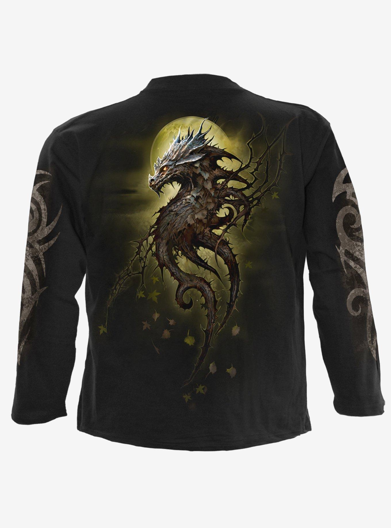 Spiral Oak Dragon Long Sleeve Shirt, BLACK, alternate