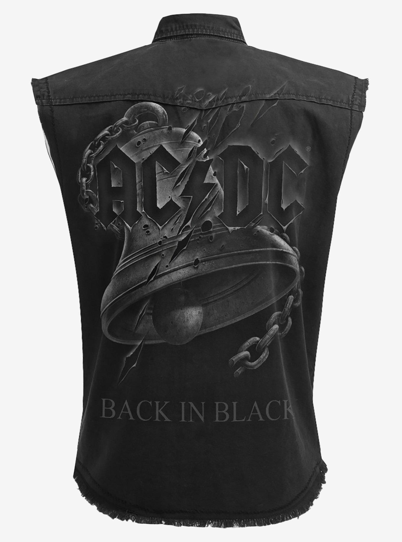 AC/DC Back in Black Torn Sleeveless Button-Up, , hi-res