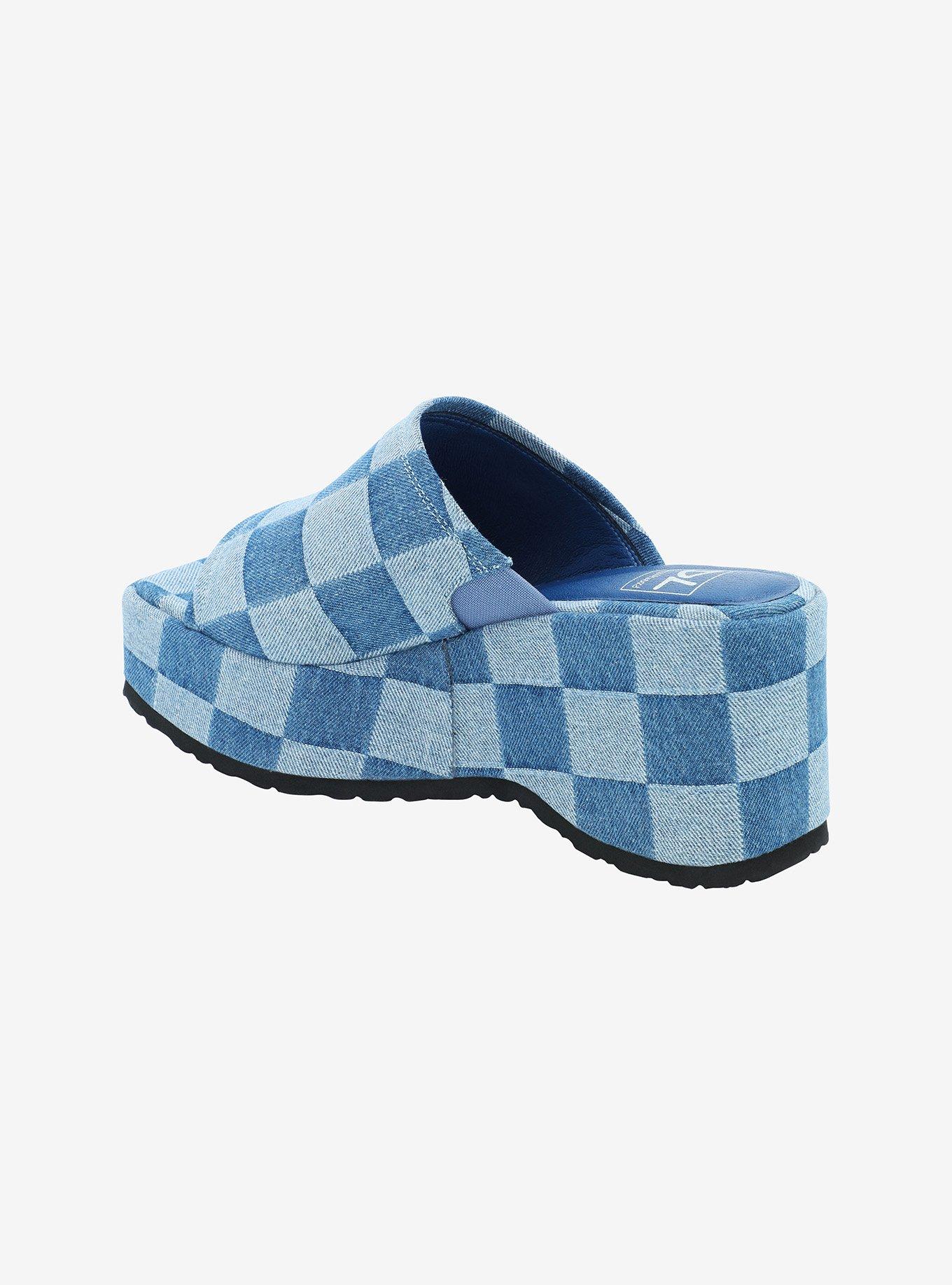 Dirty Laundry Denim Checkered Platform Sandals, MULTI, alternate