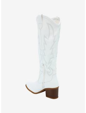Dirty Laundry White Knee-High Cowboy Boots, , hi-res