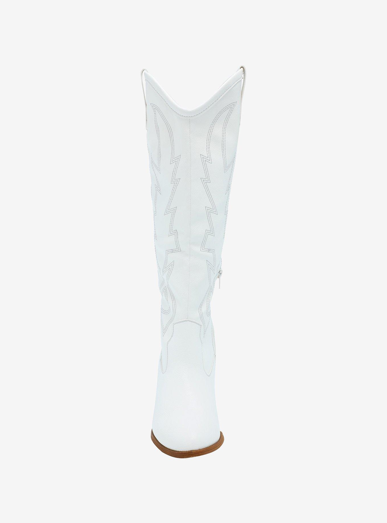 Dirty Laundry White Knee-High Cowboy Boots, MULTI, alternate