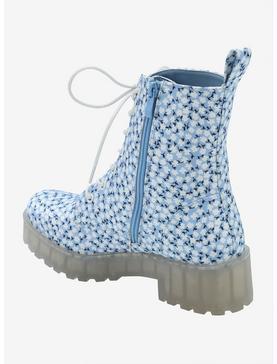 Dirty Laundry Baby Blue Floral Combat Boots, , hi-res