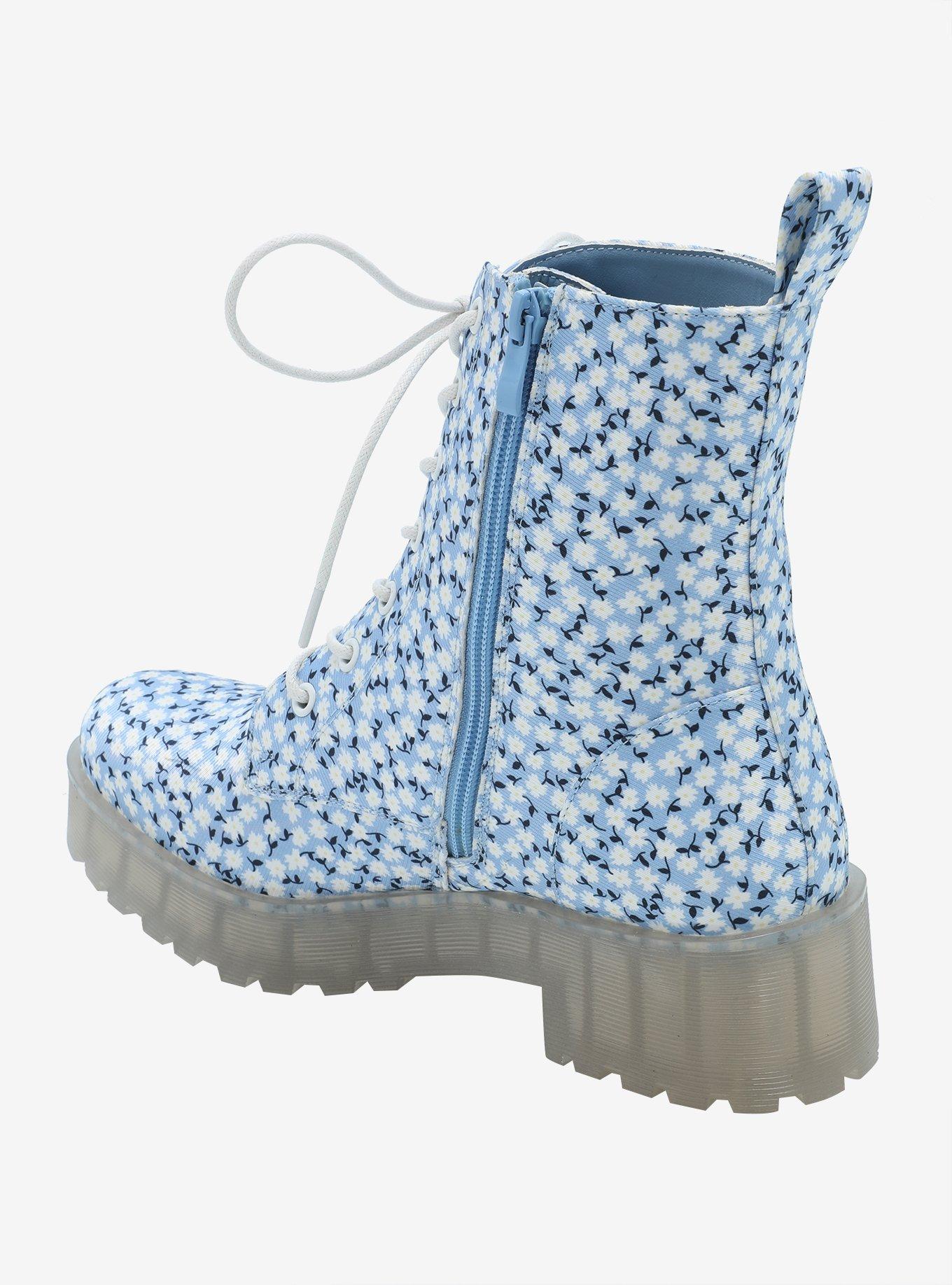 Dirty Laundry Baby Blue Floral Combat Boots, MULTI, alternate