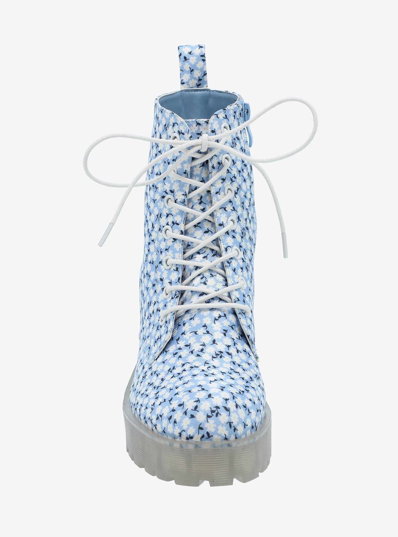 Dirty Laundry Baby Blue Floral Combat Boots, MULTI, alternate