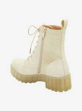 Dirty Laundry Tan Textured Combat Boots, , hi-res