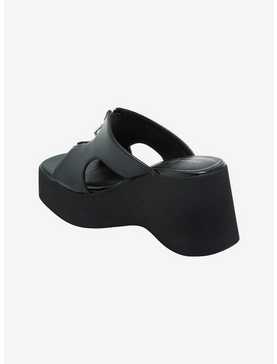 Chinese Laundry Black Zipper Platform Sandals, , hi-res