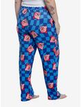 Kirby Blue Checkered Girls Pajama Pants Plus Size, BLUE, alternate