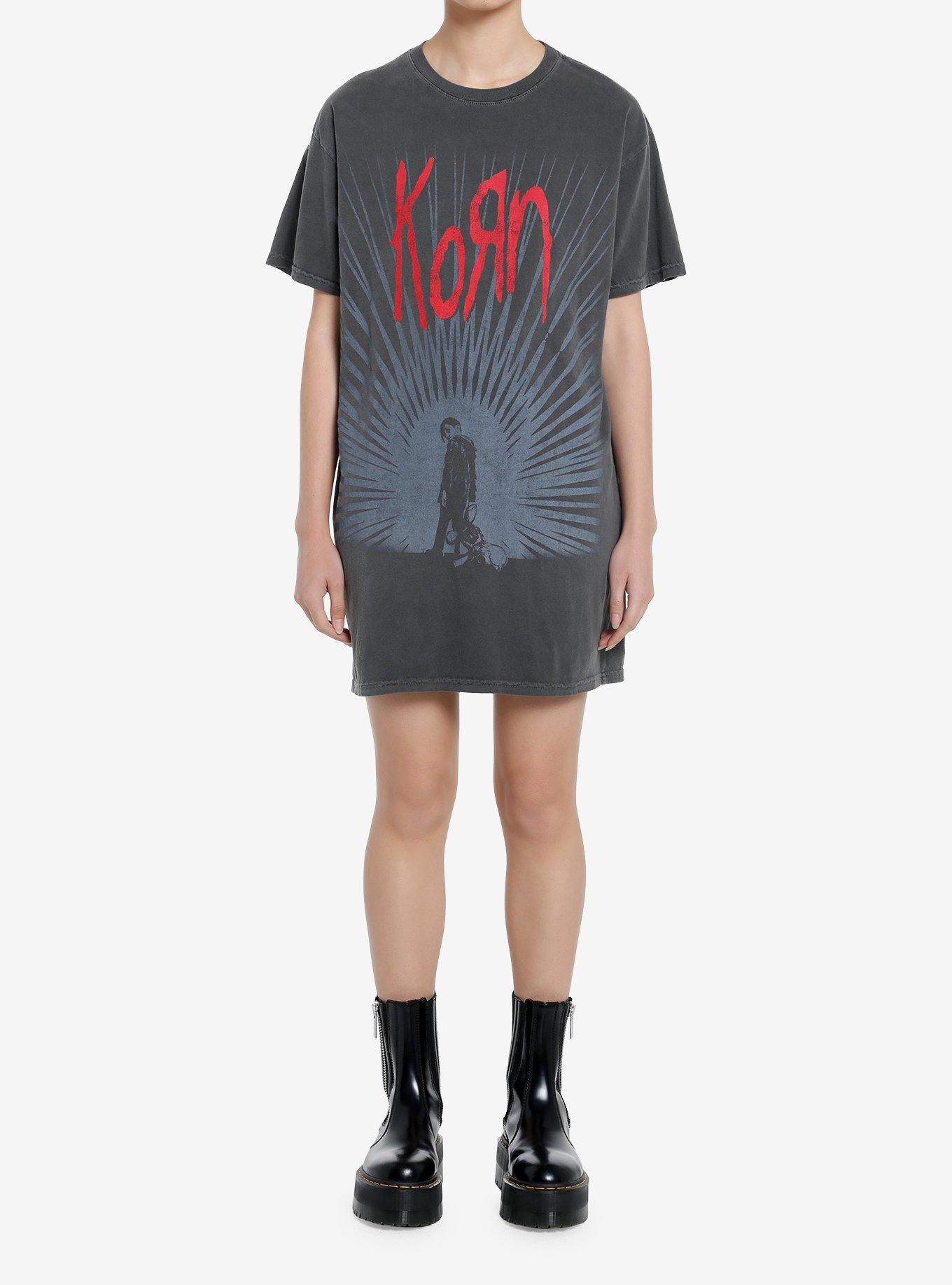 Korn Radiating Light T-Shirt Dress, BLACK, alternate