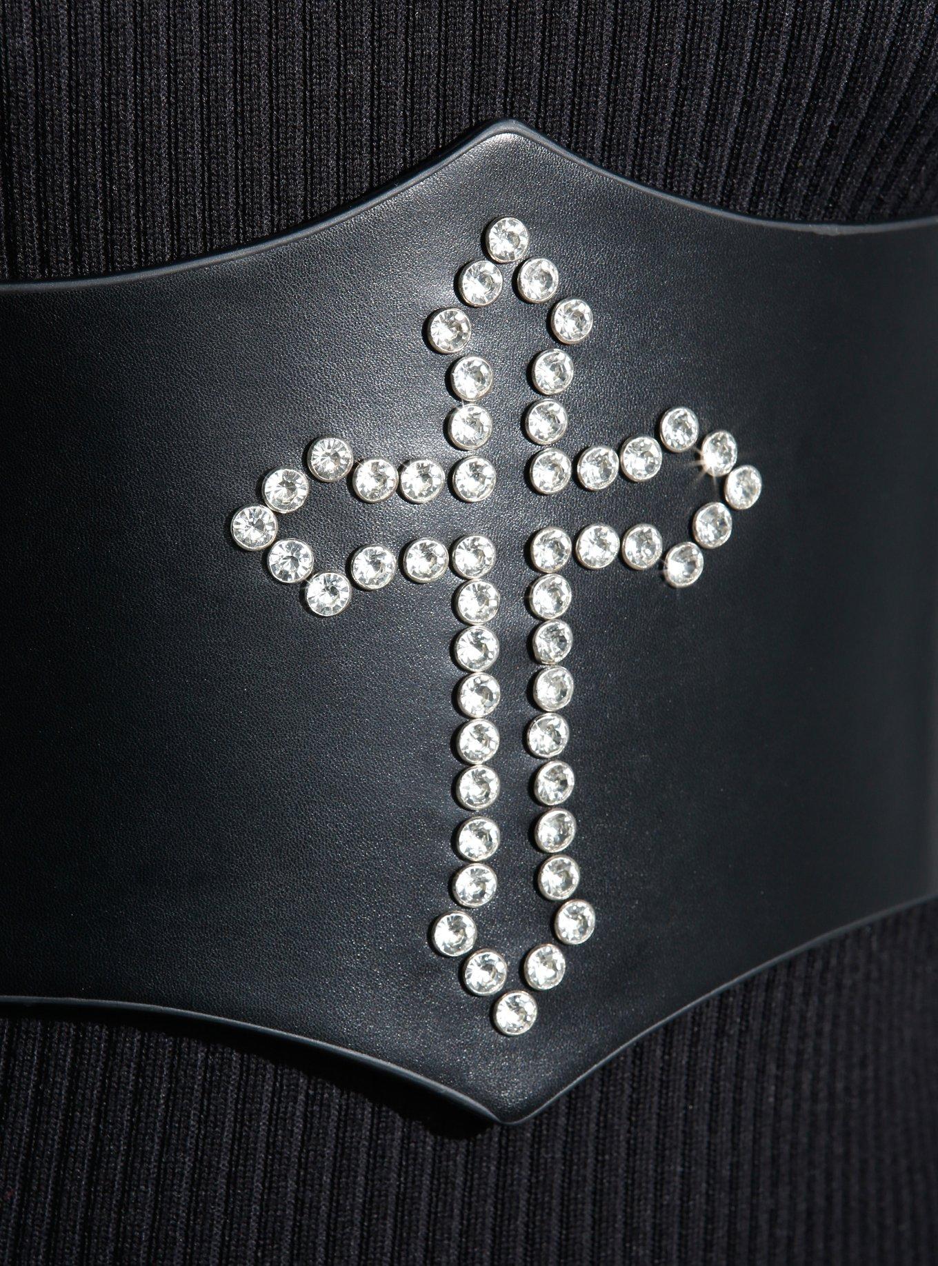Cross Studded Corset Belt, MULTI, alternate