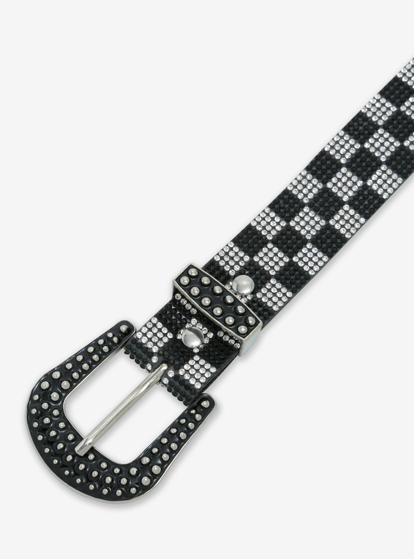 Checkered Western Bling Belt, , hi-res