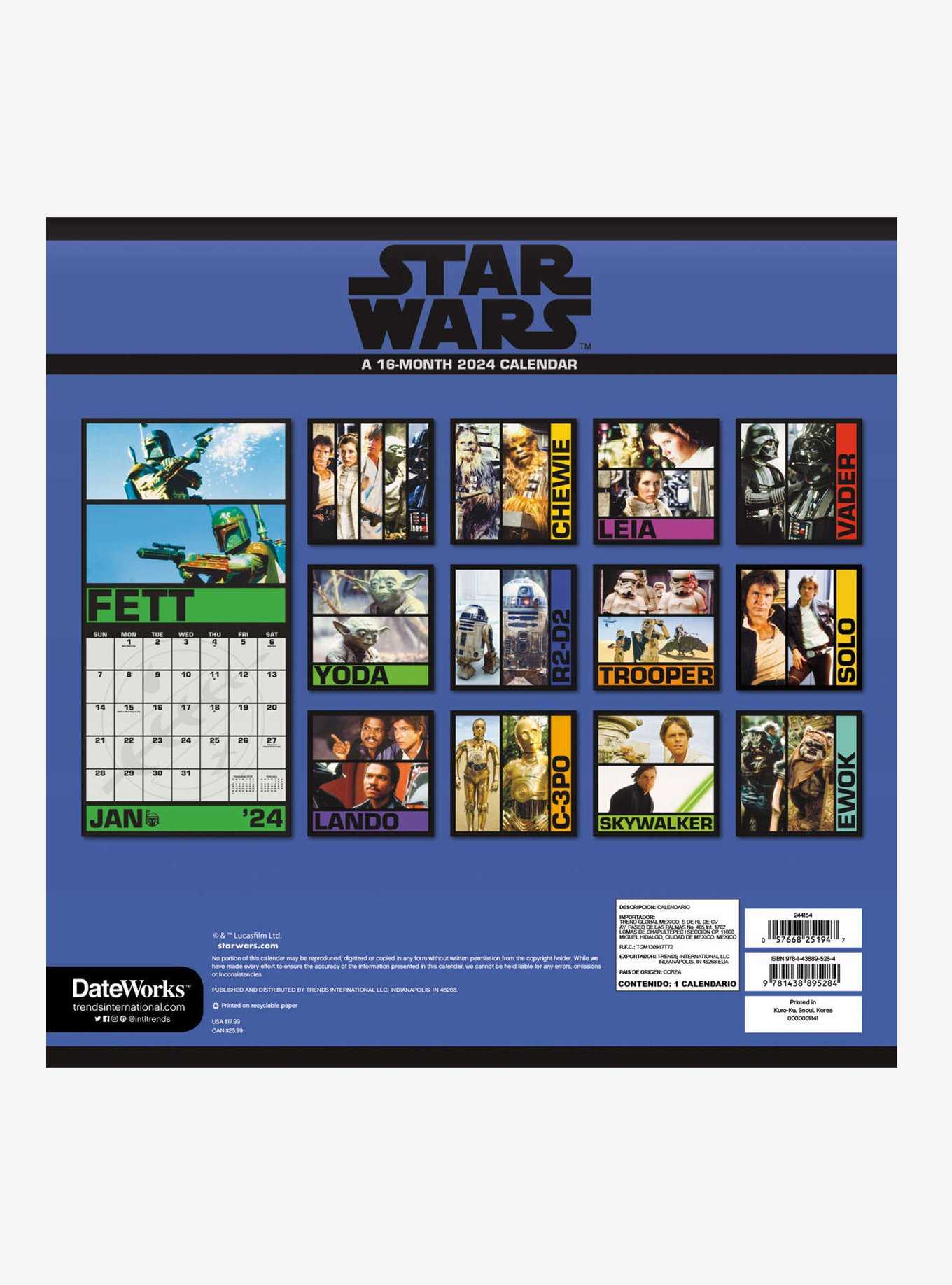 Star Wars 2024 16-Month Calendar, , hi-res