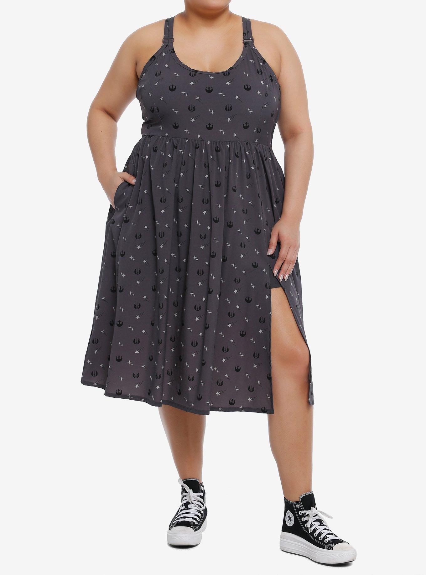 Her Universe Star Wars Rebel Icons Midi Athletic Dress Plus Size Her Universe Exclusive, DARK CHARCOAL, alternate