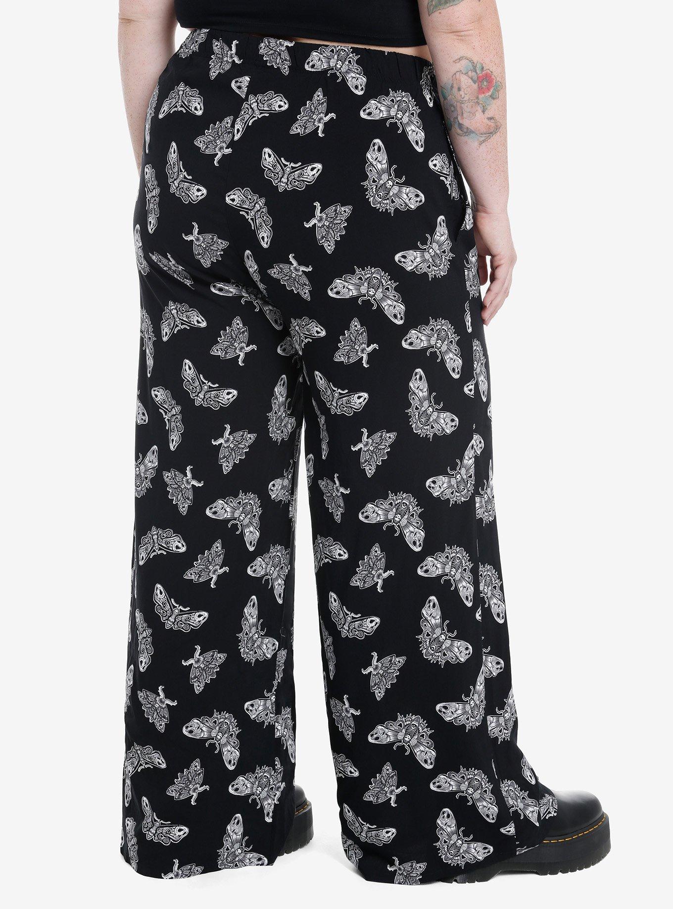 Cosmic Aura Death's-Head Moth Wide Leg Pants Plus Size, , hi-res