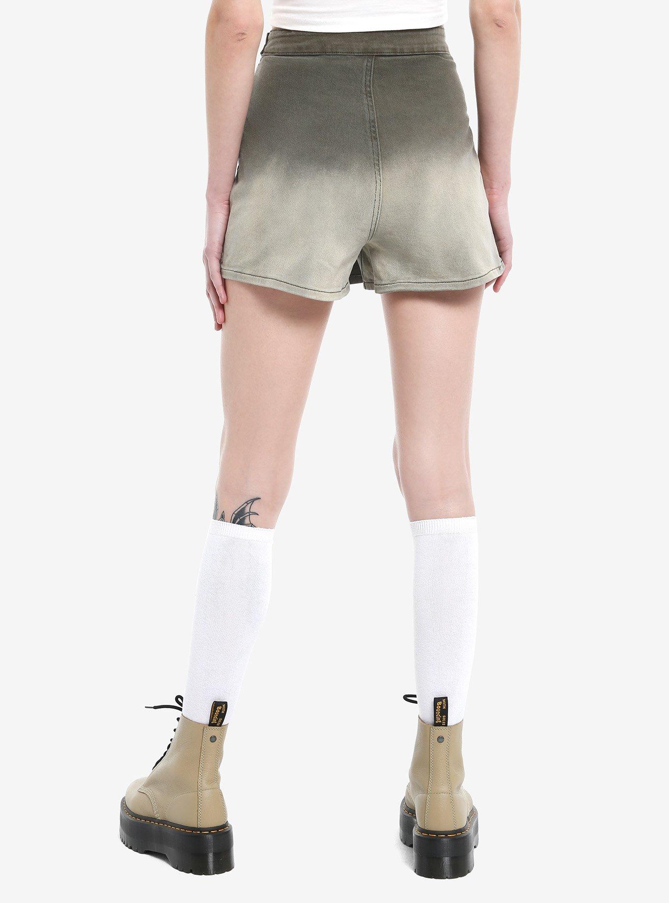 Green & Tan Ombre Wash Wrap Skort, BROWN, alternate