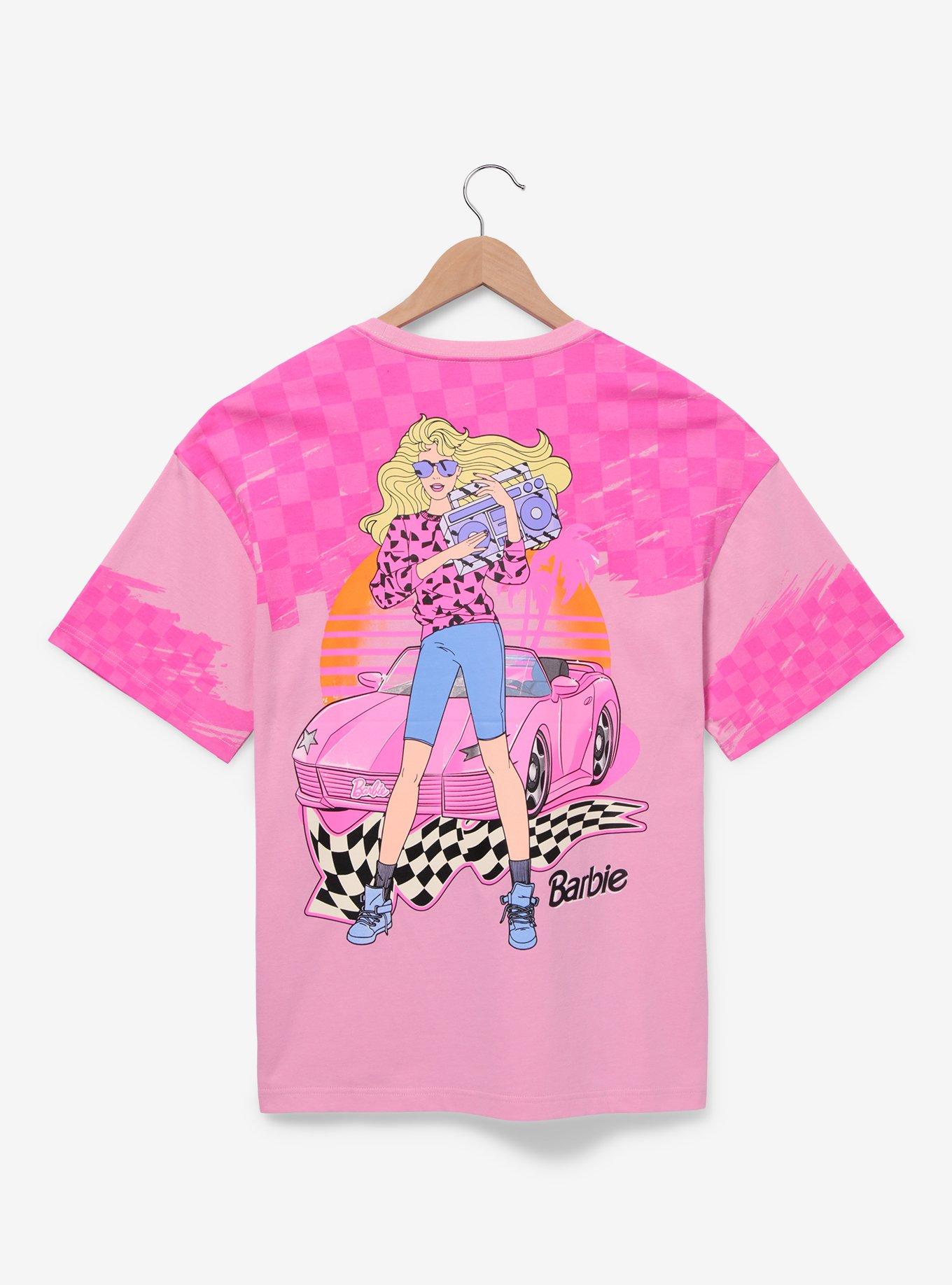 Barbie Pink Allover Print Racing T-Shirt &mdash; BoxLunch Exclusive, MULTI, alternate