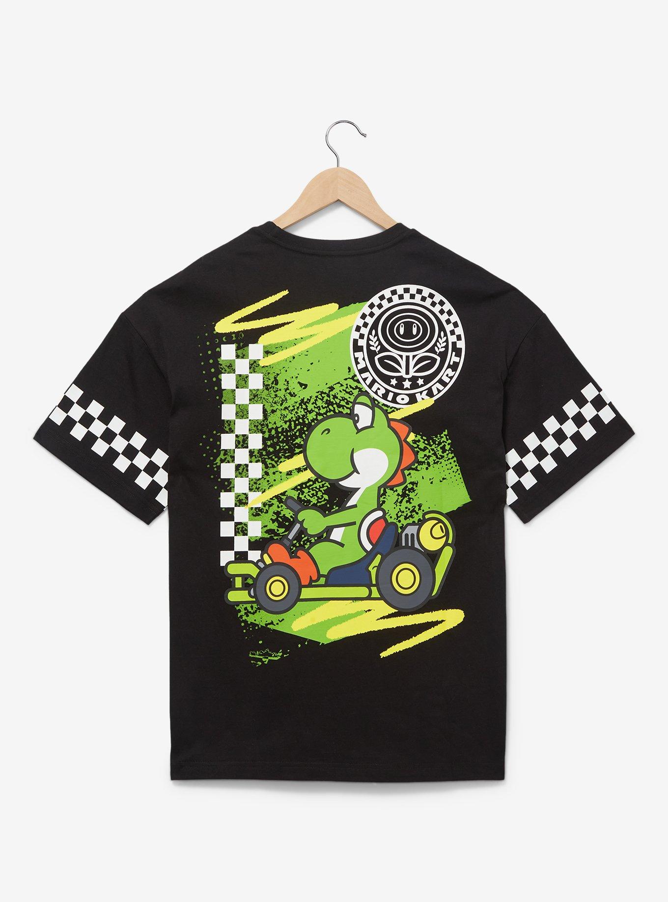 Nintendo Mario Kart Yoshi Checkered Racing T-Shirt — BoxLunch Exclusive