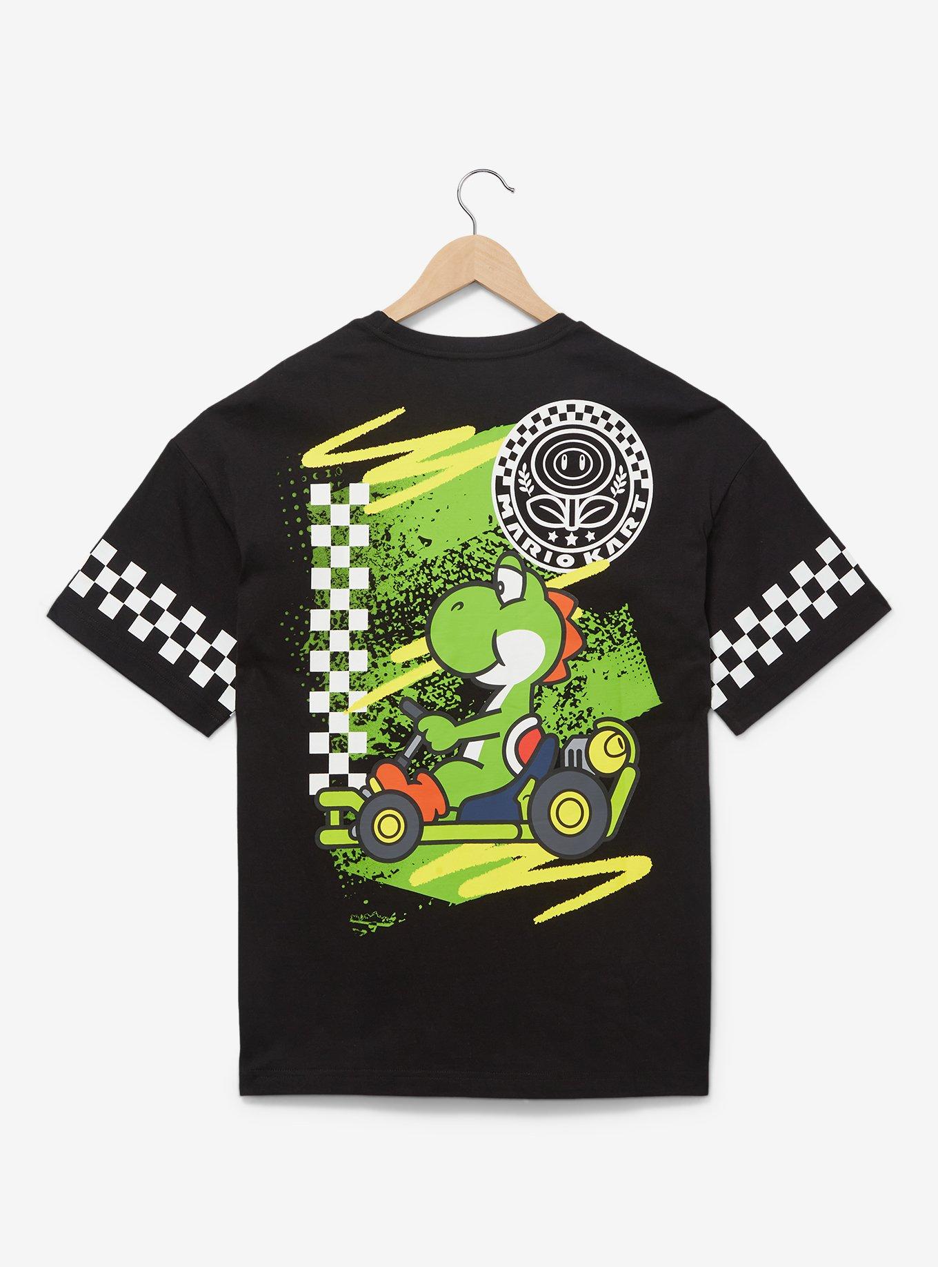 Nintendo Mario Kart Yoshi Checkered Racing T-Shirt — BoxLunch Exclusive, MULTI, alternate