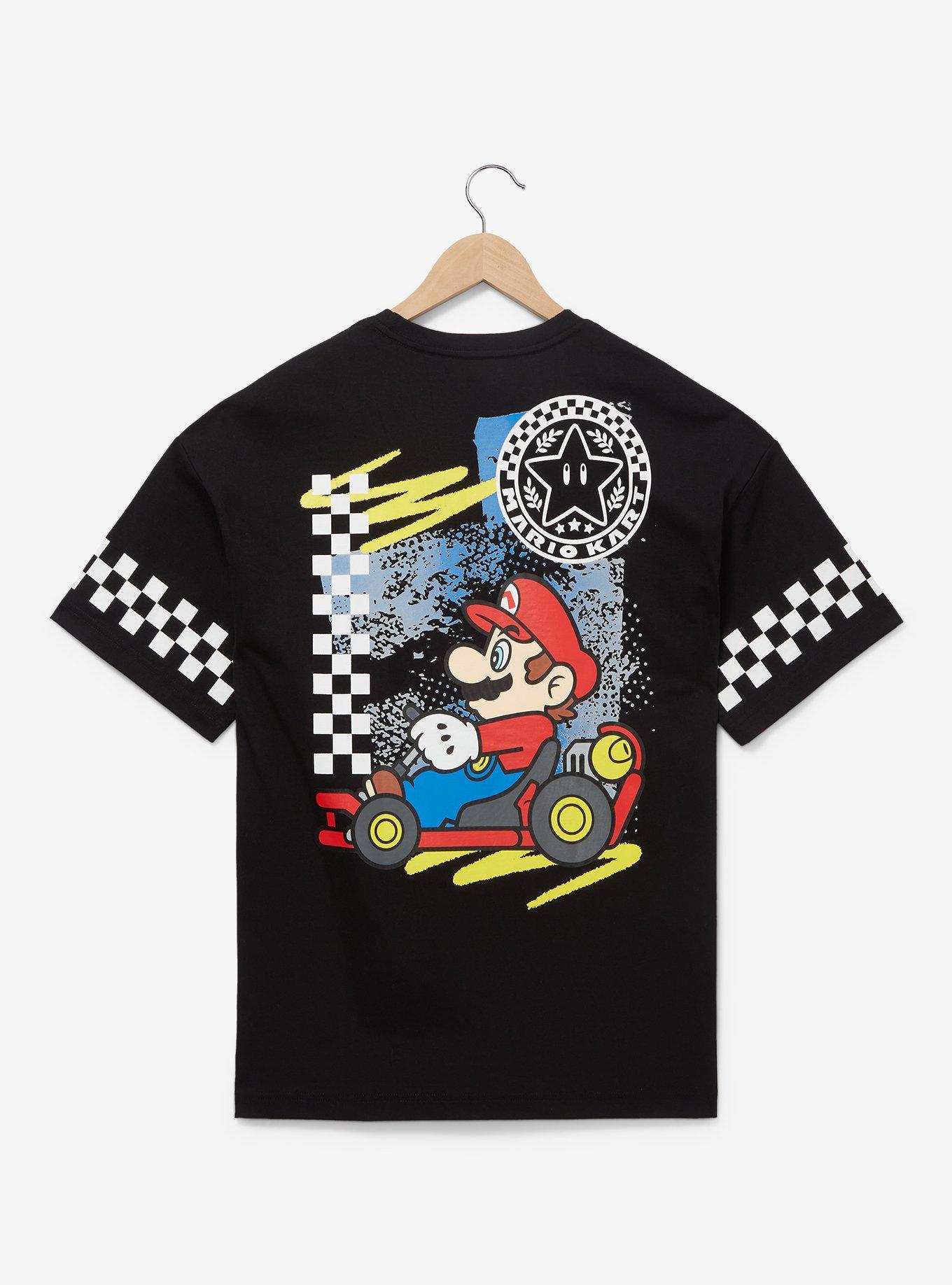 Nintendo Mario Kart Mario Checkered Racing T-Shirt &mdash; BoxLunch Exclusive, MULTI, alternate
