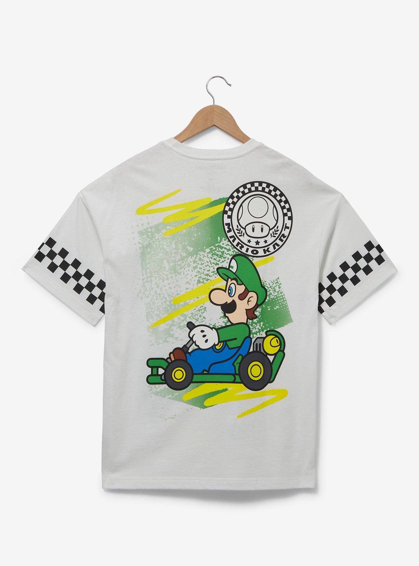 Nintendo Mario Kart Luigi Checkered Racing T-Shirt &mdash; BoxLunch Exclusive, MULTI, alternate