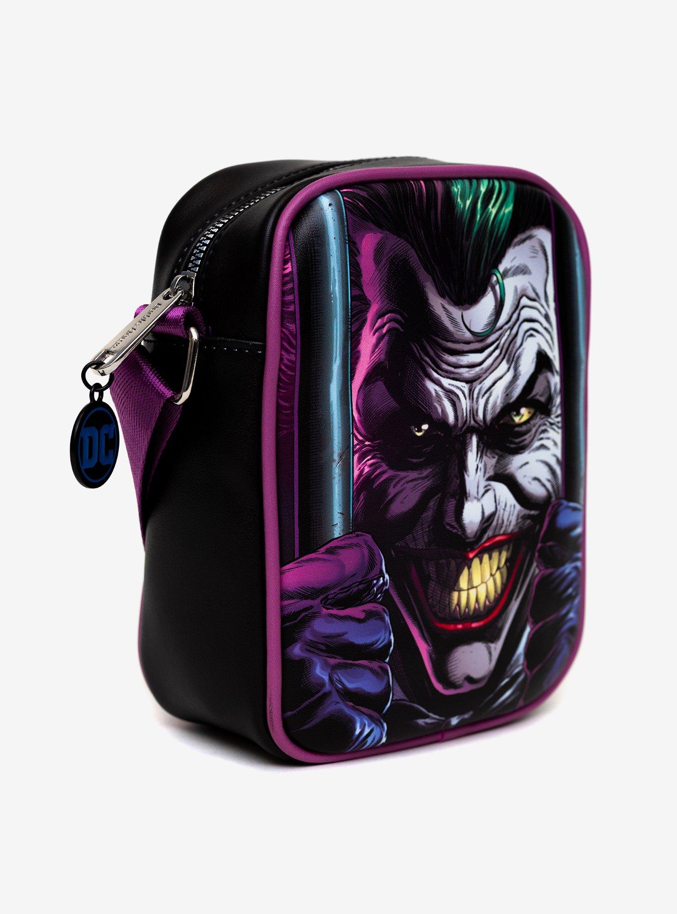 DC Comics Joker Jail Break And Batman Comic Book Poses Black Crossbody Bag, , alternate