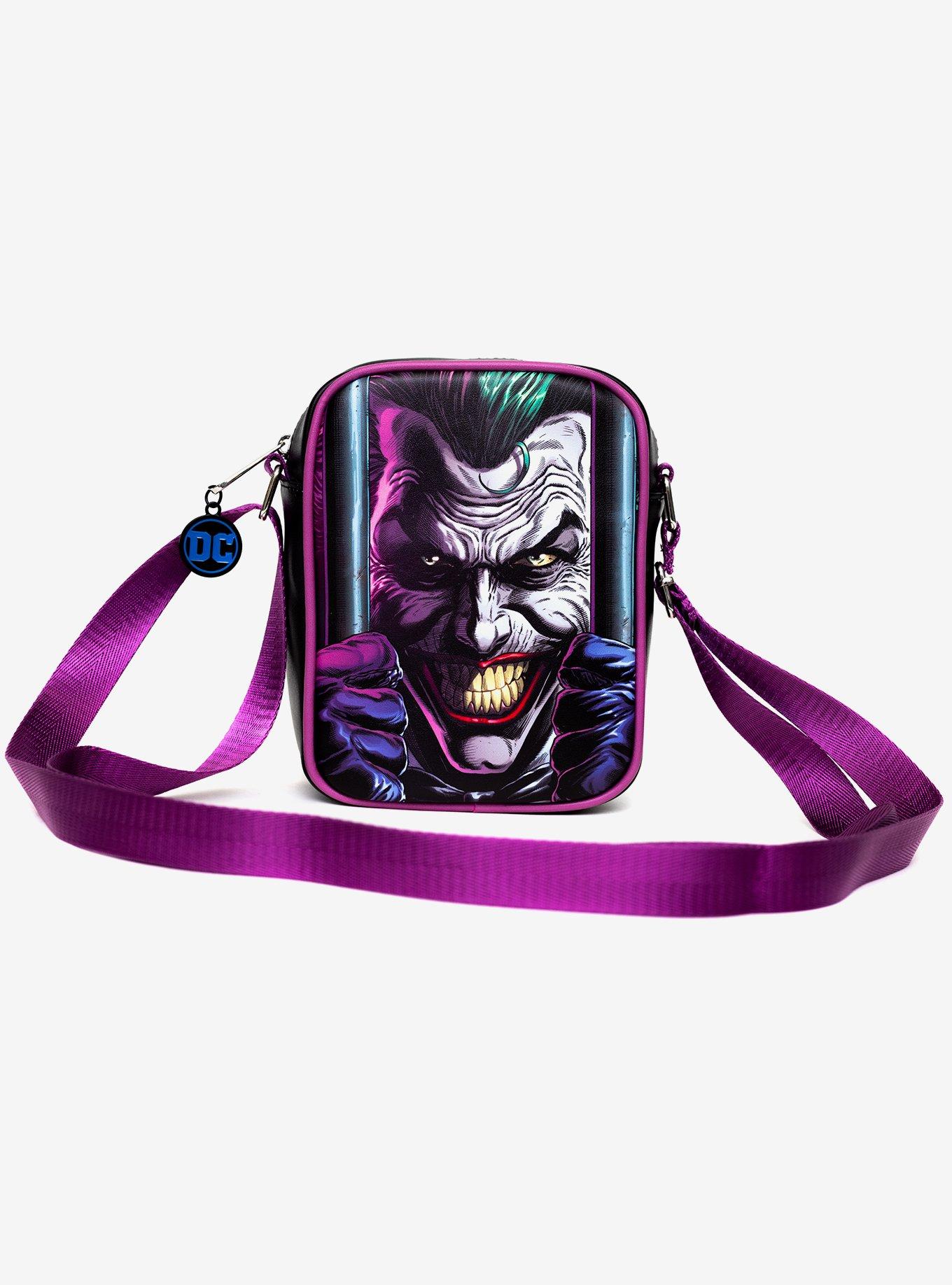 DC Comics Joker Jail Break And Batman Comic Book Poses Black Crossbody Bag, , alternate