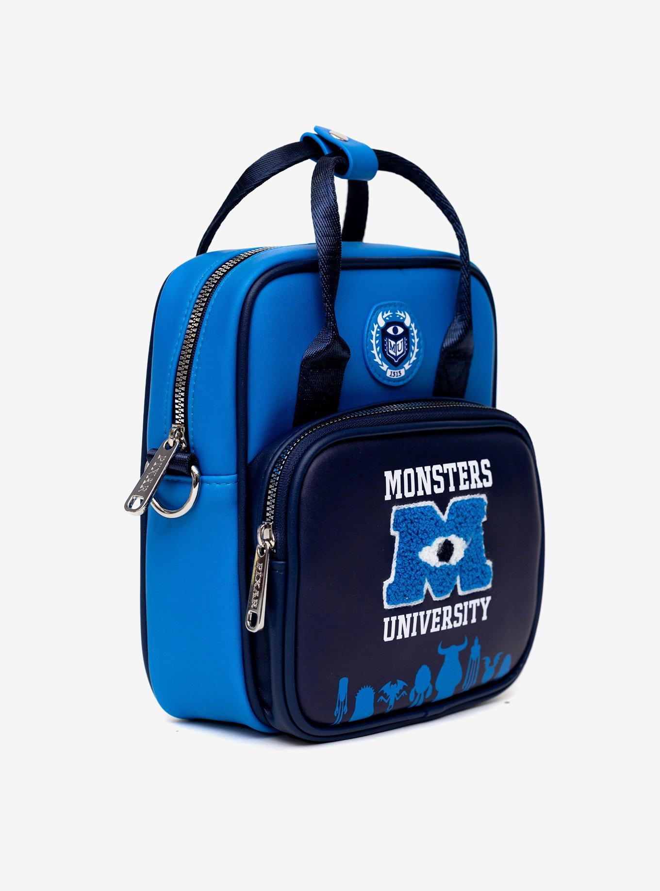 Disney Monsters University Chenille Patch With Monsters Print Blues Crossbody Bag, , alternate
