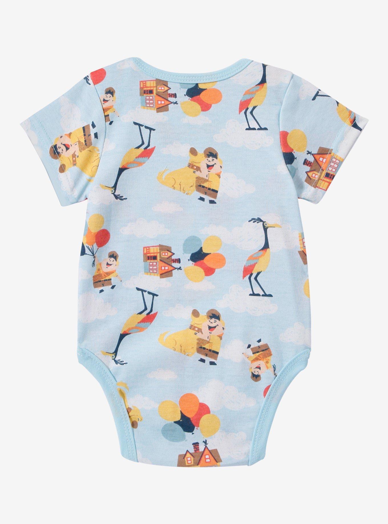 Disney Pixar Up Russell, Dug, and Kevin Cloud Infant One-Piece — BoxLunch Exclusive, SKY BLUE, alternate