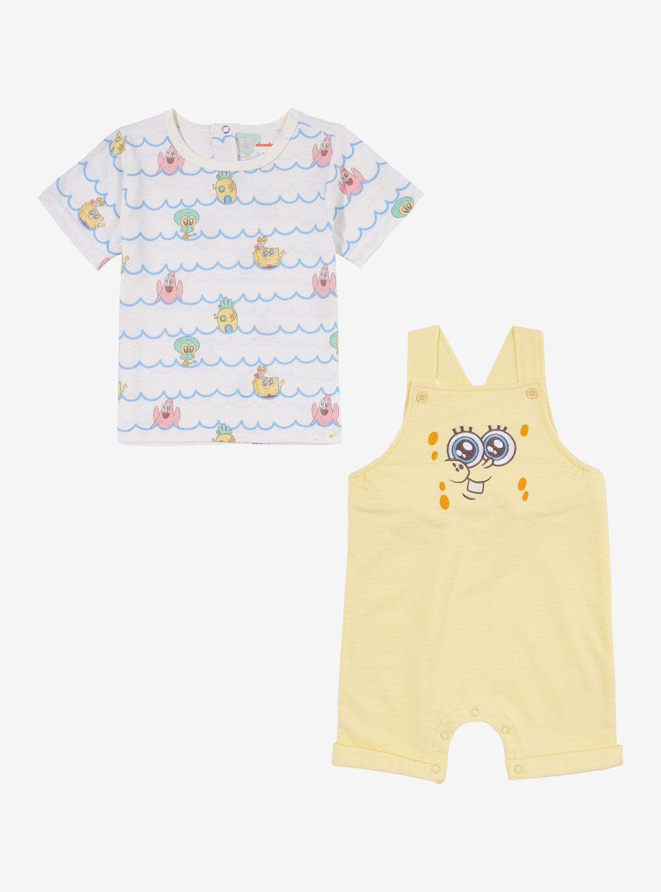 SpongeBob SquarePants Chibi SpongeBob Infant T-Shirt and Overall Set - BoxLunch Exclusive, , hi-res