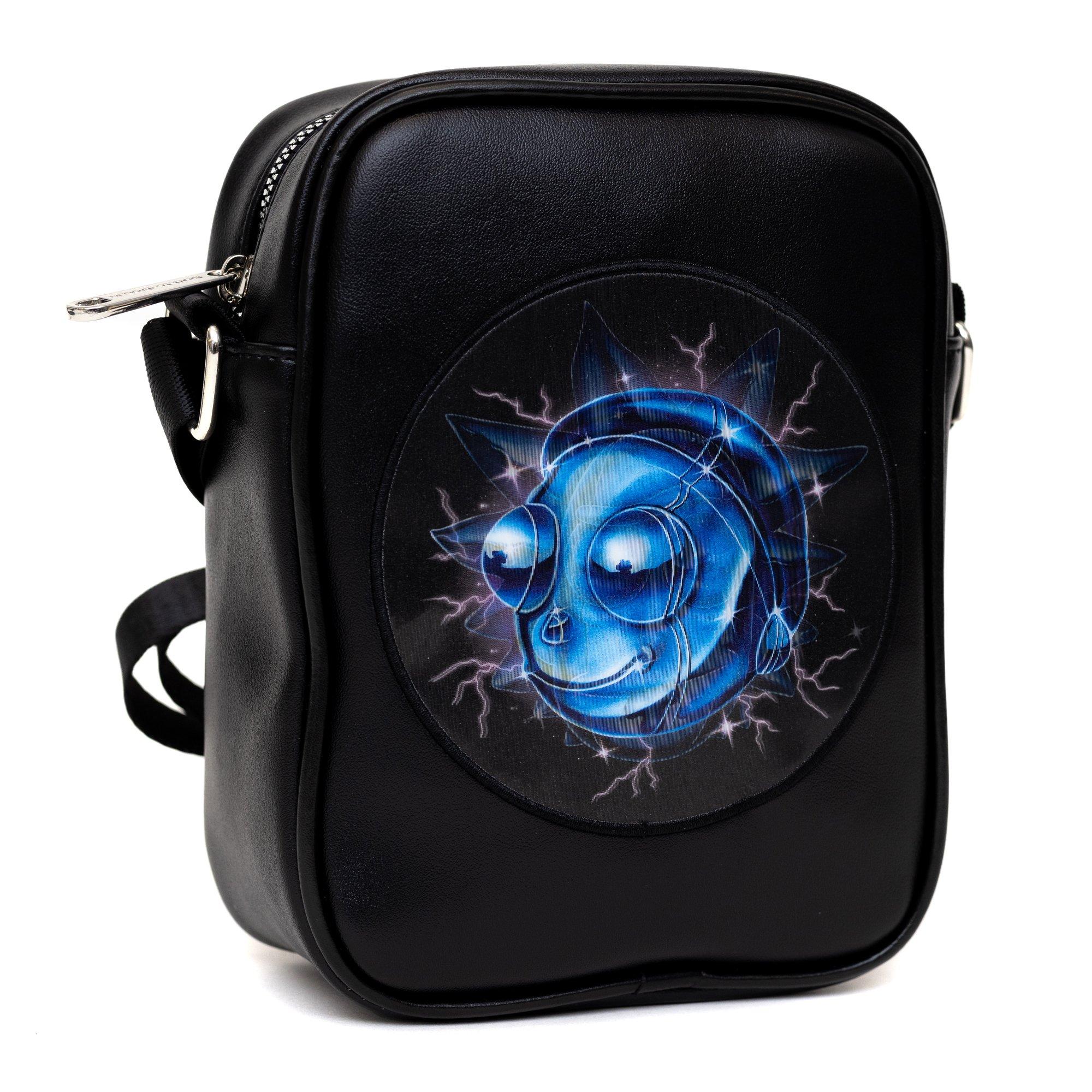 Rick And Morty Lenticular Face Expression Applique Crossbody Bag, , alternate