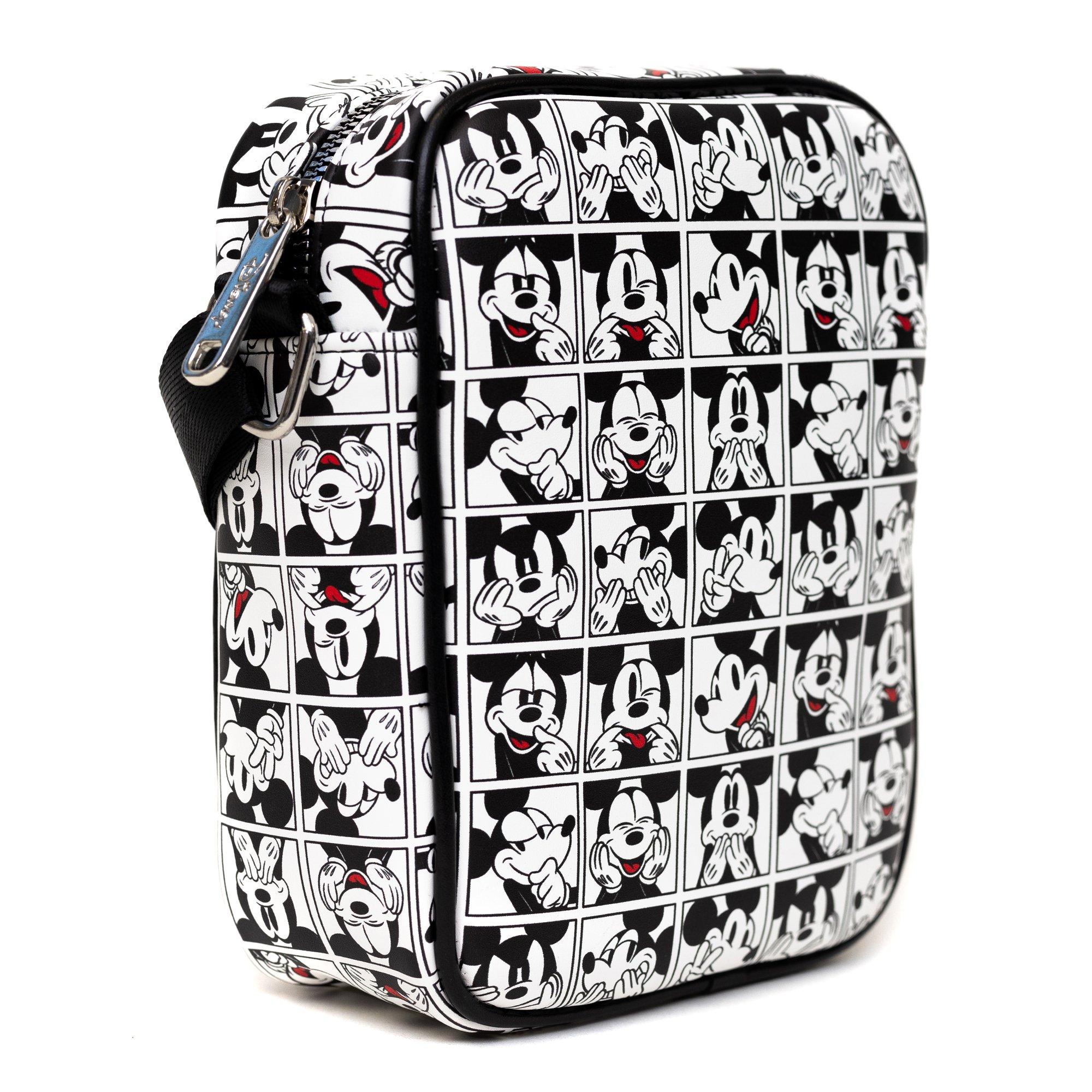 Disney Mickey Mouse Expression Blocks White Black Crossbody Bag, , alternate