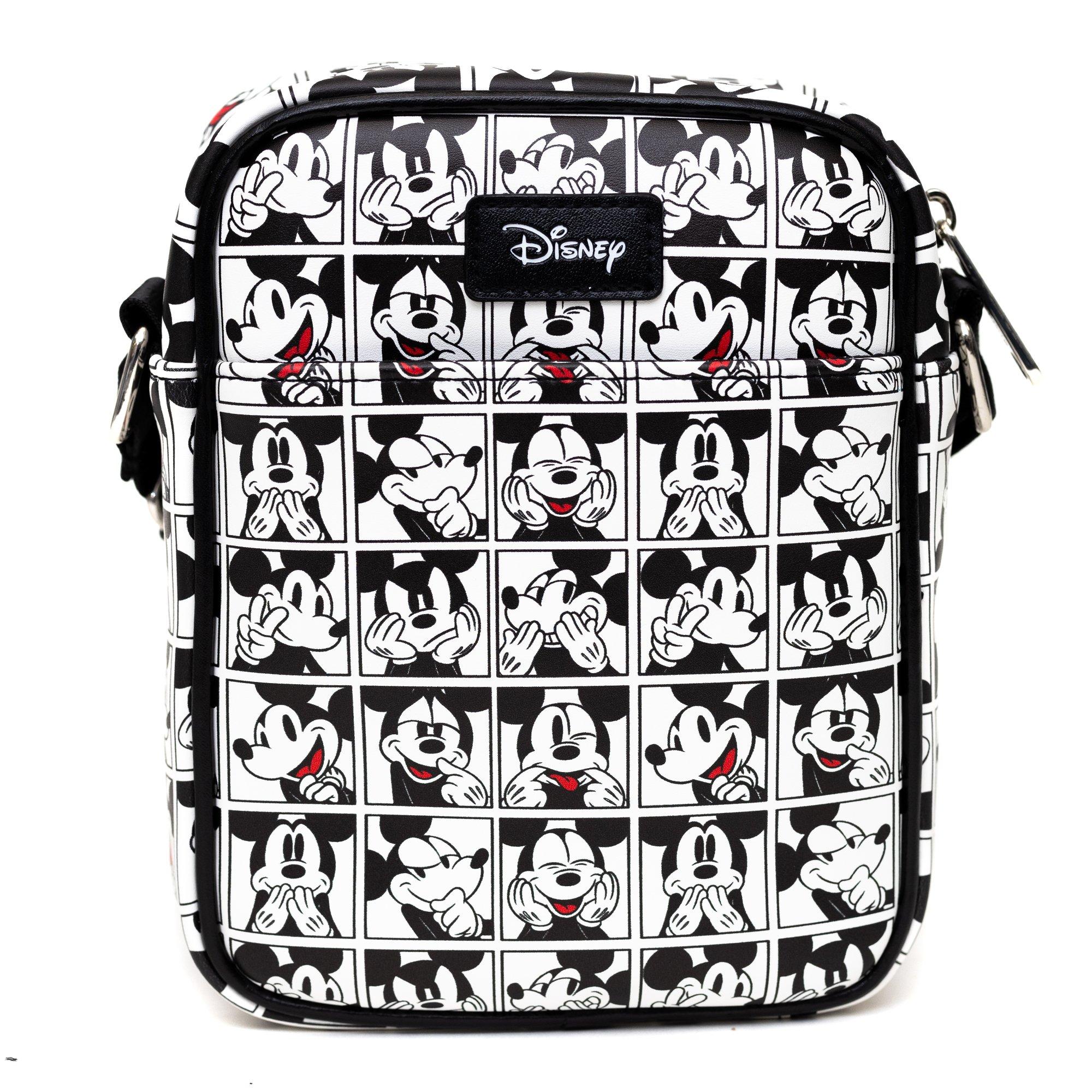 Disney Mickey Mouse Expression Blocks White Black Crossbody Bag, , alternate