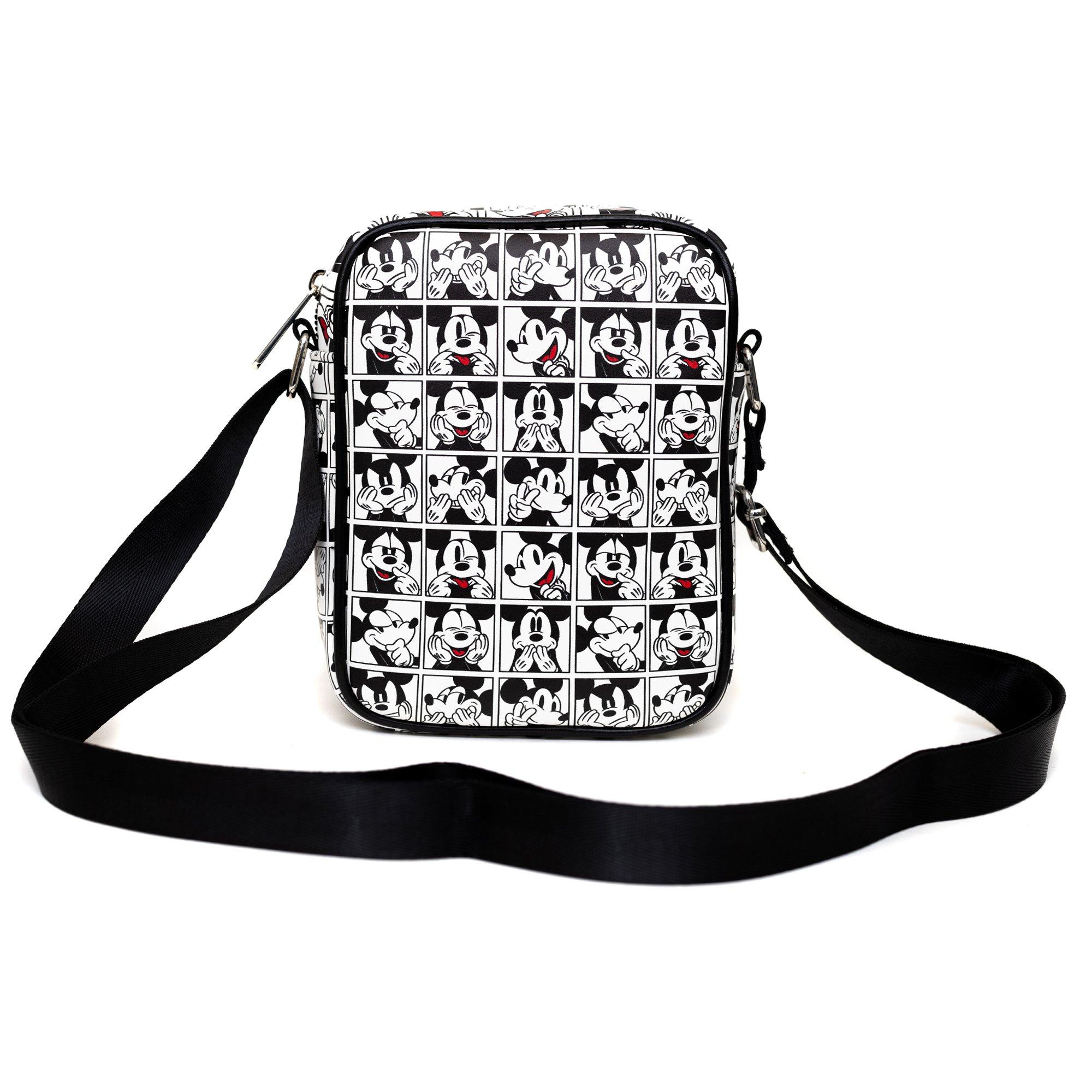 Disney Mickey Mouse Expression Blocks White Black Crossbody Bag, , alternate