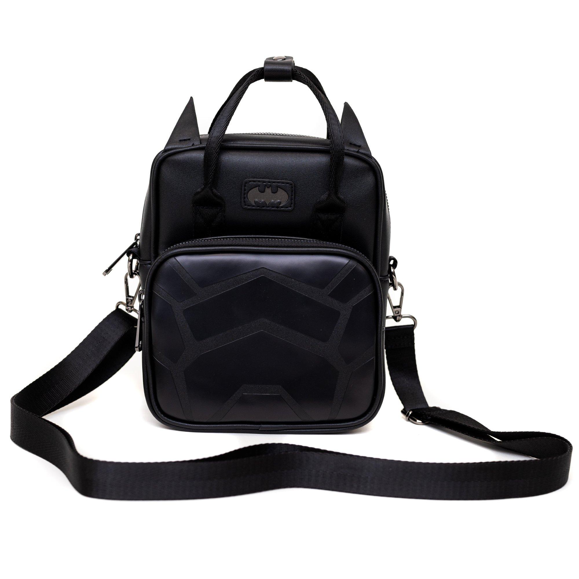 DC Comics Batman Embossed Armor Texture Black Crossbody Bag, , alternate