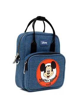 Disney Mickey Mouse Club Target Logo Denim Blue Crossbody Bag, , hi-res