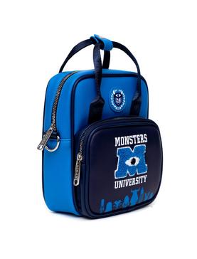 Disney Monsters University Chenille Patch With Monsters Print Blues Crossbody Bag, , hi-res