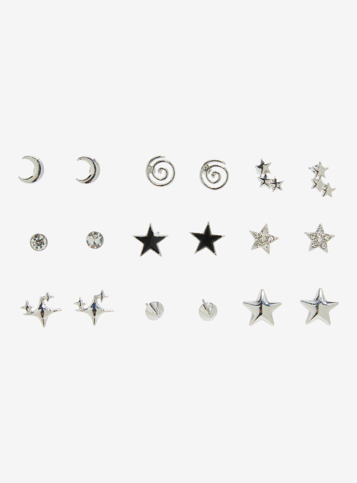 Social Collision® Star Moon Spike Earring Set, , alternate