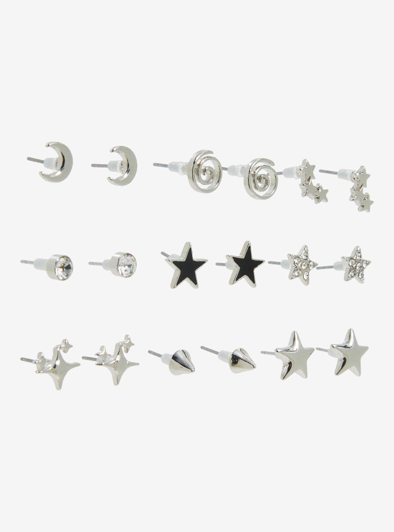 Social Collision® Star Moon Spike Earring Set, , alternate