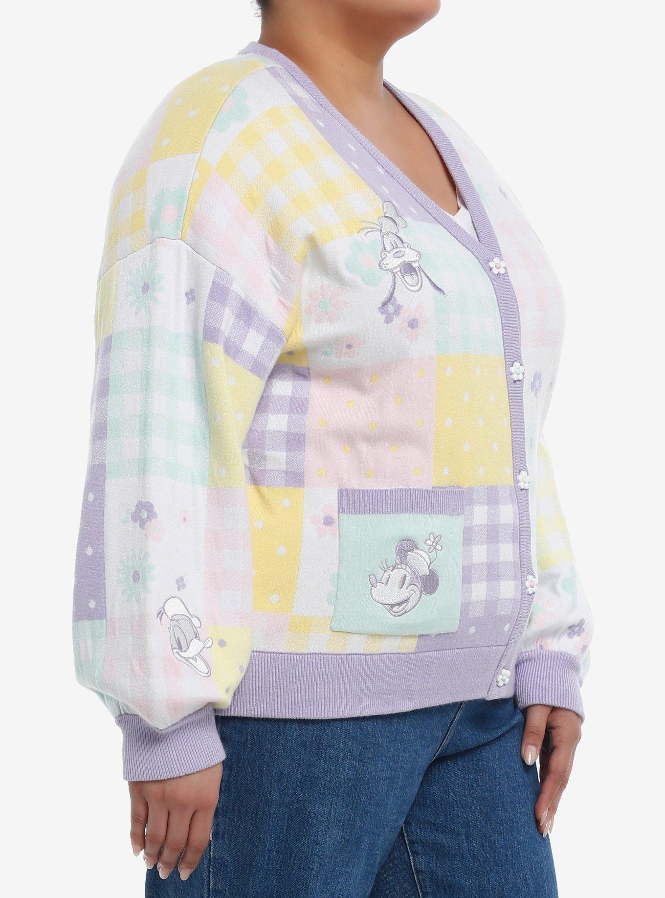 Her Universe Disney Mickey Mouse And Friends Pastel Gingham Girls Cardigan Plus Size, MULTI, alternate