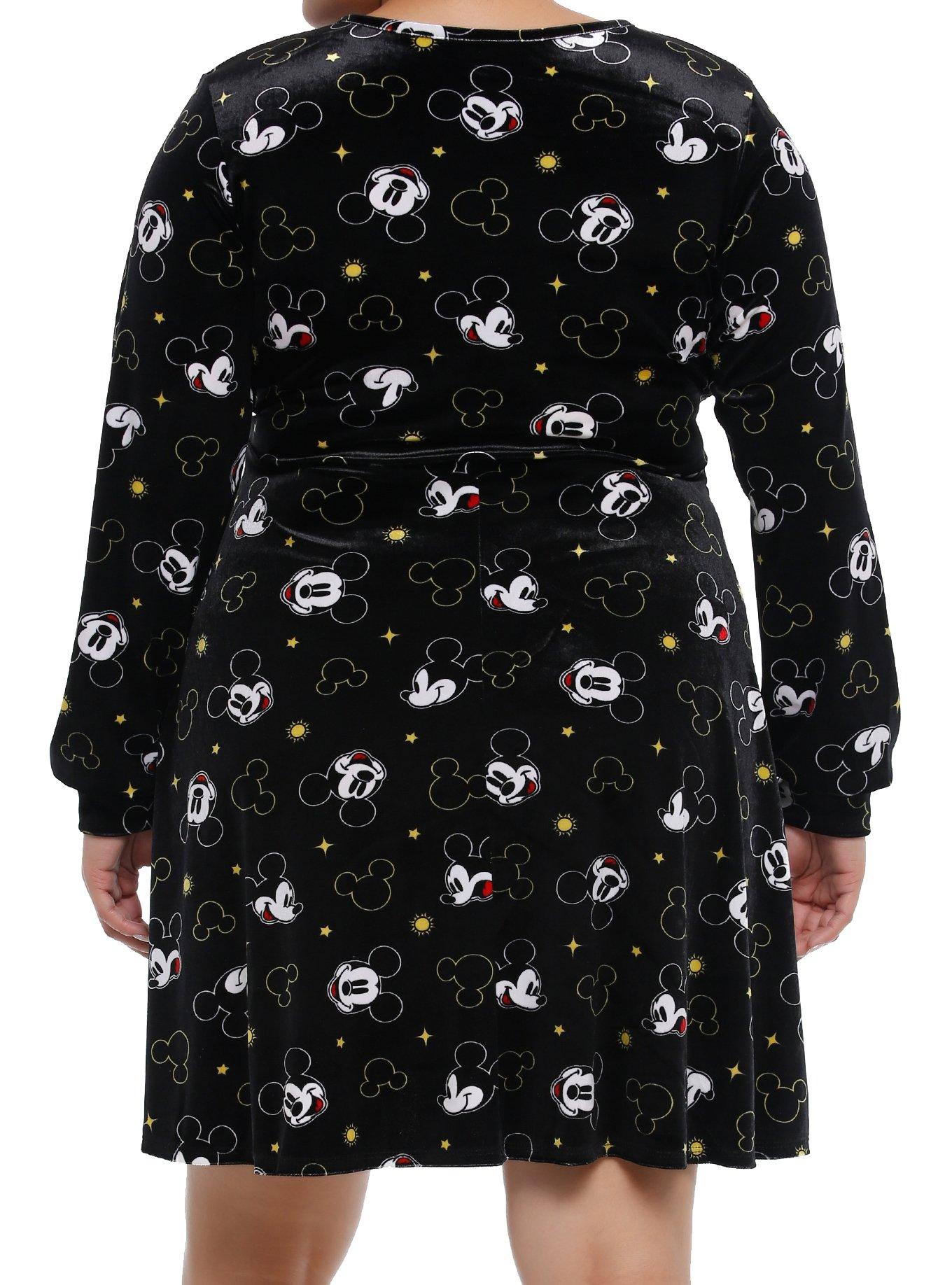 Disney Mickey Mouse Icons Velvet Dress Plus Size, MULTI, alternate